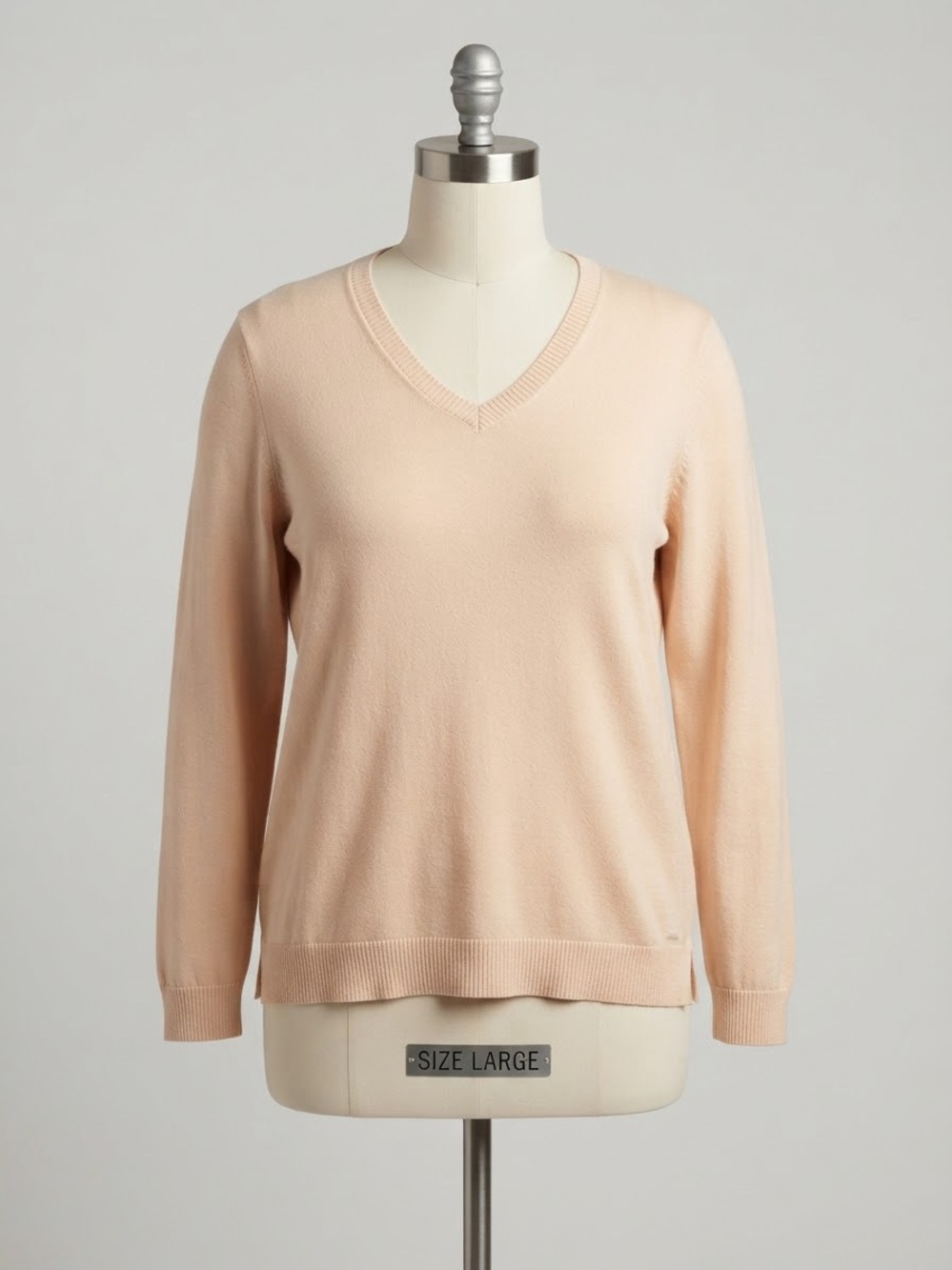 Calvin Klein Women's V-Neck Sweater in Soft Peach